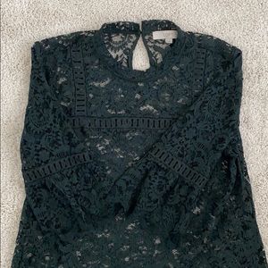 Lace blouse with bell sleeves